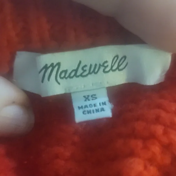 Madewell copenhagen cable sweater vibrant red xs - Picture 3 of 13